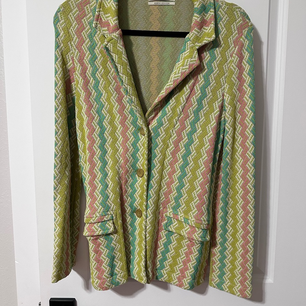 Aldo Martins Chevron Knit Blazer Jacket Bamboo Blend – Great Condition